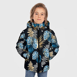 Куртка зимняя для мальчика Свет неоновых листьев, цвет: 3D-светло-серый — фото 2