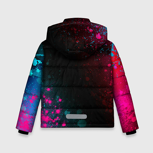 Зимняя куртка для мальчика God of War - neon gradient / 3D-Черный – фото 2