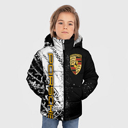 Куртка зимняя для мальчика PORCHE - ЧЕРНО БЕЛЫЙ, цвет: 3D-светло-серый — фото 2
