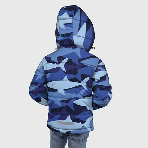 Зимняя куртка для мальчика Акулий камуфляж - паттерн / 3D-Красный – фото 4