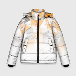 Куртка зимняя для мальчика Однотонный белый и желто-серый геометрический, цвет: 3D-черный