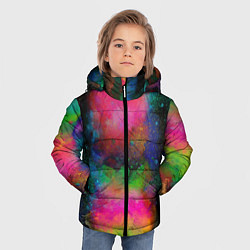 Куртка зимняя для мальчика Разноцветные брызги кляксы, цвет: 3D-красный — фото 2