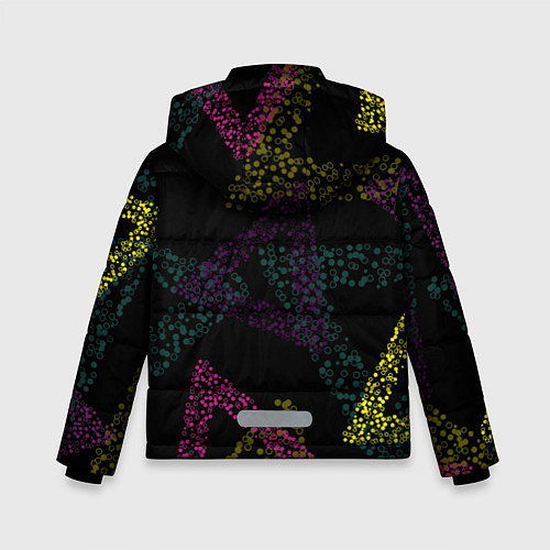 Зимняя куртка для мальчика Кружки в треугольниках / 3D-Черный – фото 2