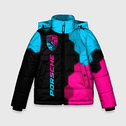 Зимняя куртка для мальчика Porsche - neon gradient: по-вертикали