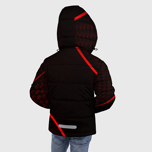 Зимняя куртка для мальчика Toyota Красная абстракция / 3D-Светло-серый – фото 4