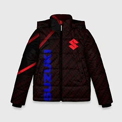 Куртка зимняя для мальчика Suzuki Абстракция, цвет: 3D-черный