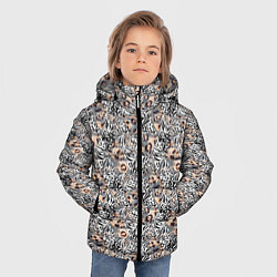 Куртка зимняя для мальчика Тигрово-леопардовый геометрический, цвет: 3D-красный — фото 2