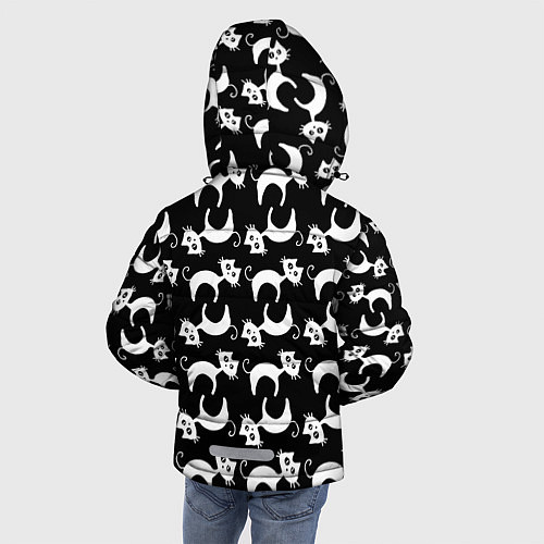 Зимняя куртка для мальчика Крадущиеся Коты / 3D-Светло-серый – фото 4