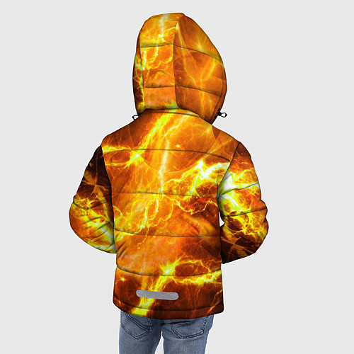 Зимняя куртка для мальчика Lamborghini - яркие молнии / 3D-Красный – фото 4