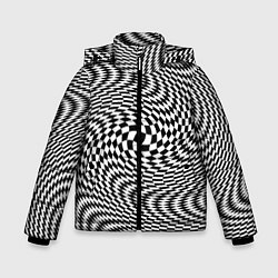 Куртка зимняя для мальчика Гипнотическая спираль - оптическая иллюзия, цвет: 3D-черный