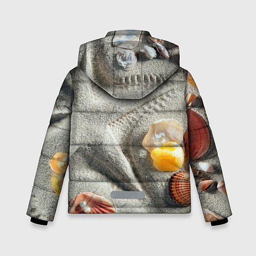 Зимняя куртка для мальчика Звезда из песка, ракушки и две жемчужины / 3D-Черный – фото 2