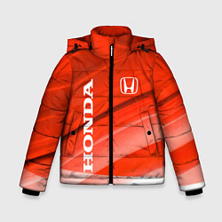 Куртка зимняя для мальчика Хонда - Красно-белая абстракция, цвет: 3D-светло-серый