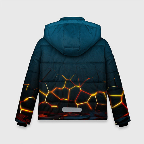 Зимняя куртка для мальчика Треснутые плиты геометрия / 3D-Черный – фото 2