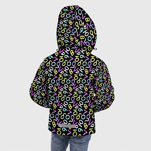 Зимняя куртка для мальчика Любовь буквы паттерн / 3D-Светло-серый – фото 4