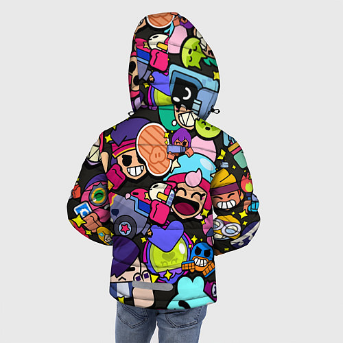Зимняя куртка для мальчика Особые пины значки Бравл Старс / 3D-Светло-серый – фото 4