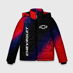 Куртка зимняя для мальчика Chevrolet красный карбон, цвет: 3D-черный