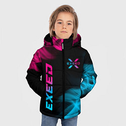 Куртка зимняя для мальчика Exeed - neon gradient: символ и надпись вертикальн, цвет: 3D-черный — фото 2