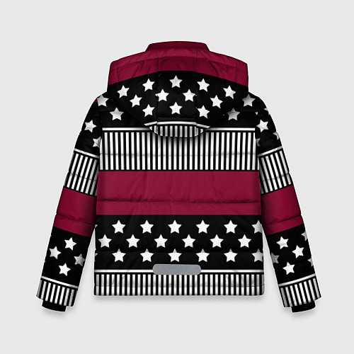 Зимняя куртка для мальчика Burgundy black striped pattern / 3D-Светло-серый – фото 2