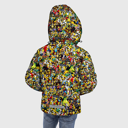 Зимняя куртка для мальчика Симпсоны все Герои / 3D-Красный – фото 4