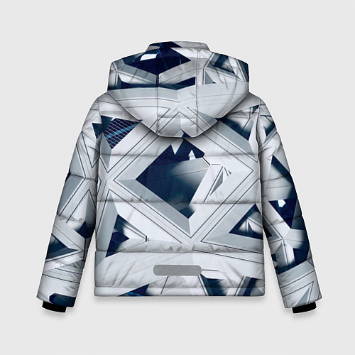 Зимняя куртка для мальчика Абстрактное множество металлический пластин / 3D-Черный – фото 2
