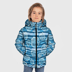 Куртка зимняя для мальчика Паттерн из створок ракушки - океан, цвет: 3D-светло-серый — фото 2