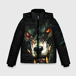 Куртка зимняя для мальчика Злой волк с длинными клыками, цвет: 3D-светло-серый