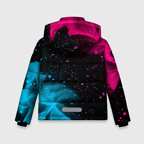 Зимняя куртка для мальчика Dead Space - neon gradient: символ и надпись верти / 3D-Черный – фото 2