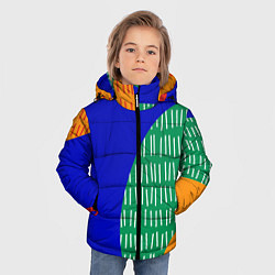 Куртка зимняя для мальчика Геометрические фигуры - абстракция, цвет: 3D-светло-серый — фото 2