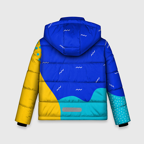 Зимняя куртка для мальчика Кляксы - абстракция / 3D-Красный – фото 2