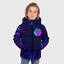 Куртка зимняя для мальчика Daewoo neon speed lines, цвет: 3D-черный — фото 2