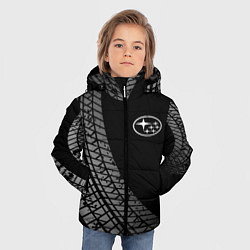 Куртка зимняя для мальчика Subaru tire tracks, цвет: 3D-черный — фото 2