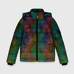 Куртка зимняя для мальчика Неоновый сетчатый узор, цвет: 3D-красный