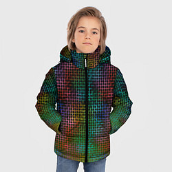 Куртка зимняя для мальчика Неоновый сетчатый узор, цвет: 3D-красный — фото 2