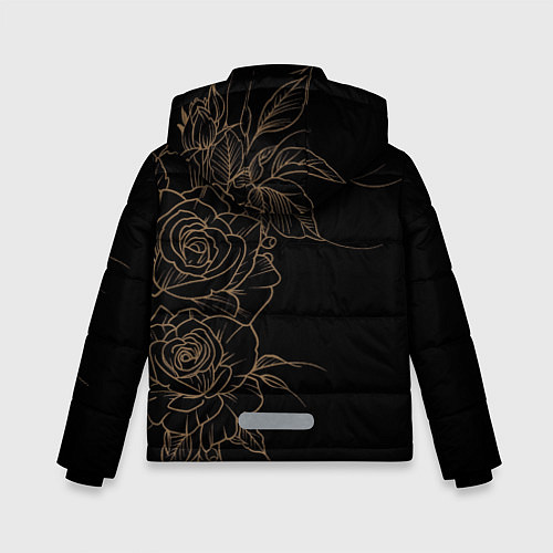 Зимняя куртка для мальчика Элегантные розы на черном фоне / 3D-Черный – фото 2