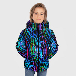 Куртка зимняя для мальчика Неоновые завитки, цвет: 3D-светло-серый — фото 2