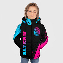 Куртка зимняя для мальчика Bayern - neon gradient: надпись, символ, цвет: 3D-черный — фото 2