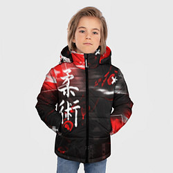 Куртка зимняя для мальчика Джиу-Джитсу : Глитч красный, цвет: 3D-черный — фото 2