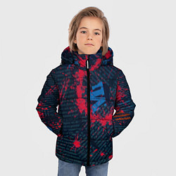 Куртка зимняя для мальчика Красные чернила на газете, цвет: 3D-светло-серый — фото 2
