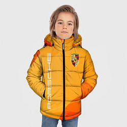 Куртка зимняя для мальчика Porsche Жёлтая абстракция, цвет: 3D-светло-серый — фото 2