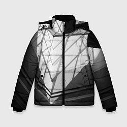 Куртка зимняя для мальчика Абстрактные тени и геометрические фигуры, цвет: 3D-светло-серый