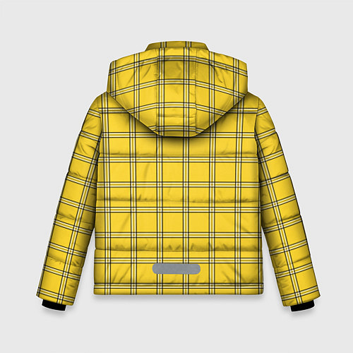 Зимняя куртка для мальчика Классическая желтая клетка / 3D-Черный – фото 2