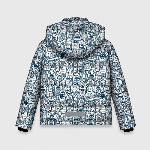 Зимняя куртка для мальчика Монстрики с антенками / 3D-Светло-серый – фото 2