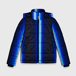 Куртка зимняя для мальчика Неоновое синее свечение, цвет: 3D-светло-серый