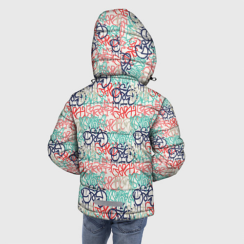Зимняя куртка для мальчика Пять оттенков граффити / 3D-Красный – фото 4