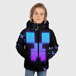 Куртка зимняя для мальчика Minecraft градиент, цвет: 3D-красный — фото 2