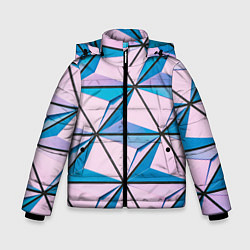 Куртка зимняя для мальчика Абстрактные геометрические панели, цвет: 3D-светло-серый