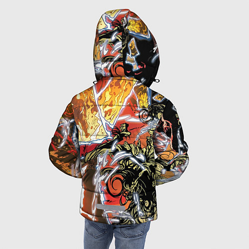 Зимняя куртка для мальчика Граффити - комикс / 3D-Светло-серый – фото 4
