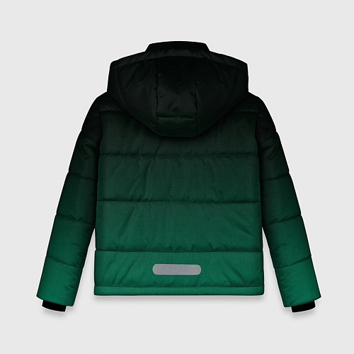 Зимняя куртка для мальчика Черный и бирюзово - зеленый, текстурированный под / 3D-Светло-серый – фото 2