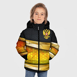 Куртка зимняя для мальчика Black & gold - герб России, цвет: 3D-красный — фото 2