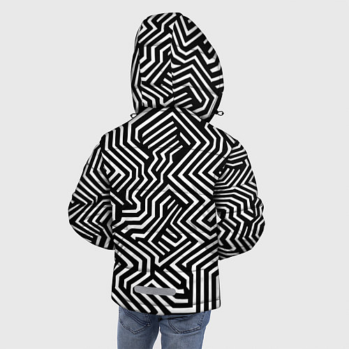 Зимняя куртка для мальчика Гипнотические узоры / 3D-Светло-серый – фото 4